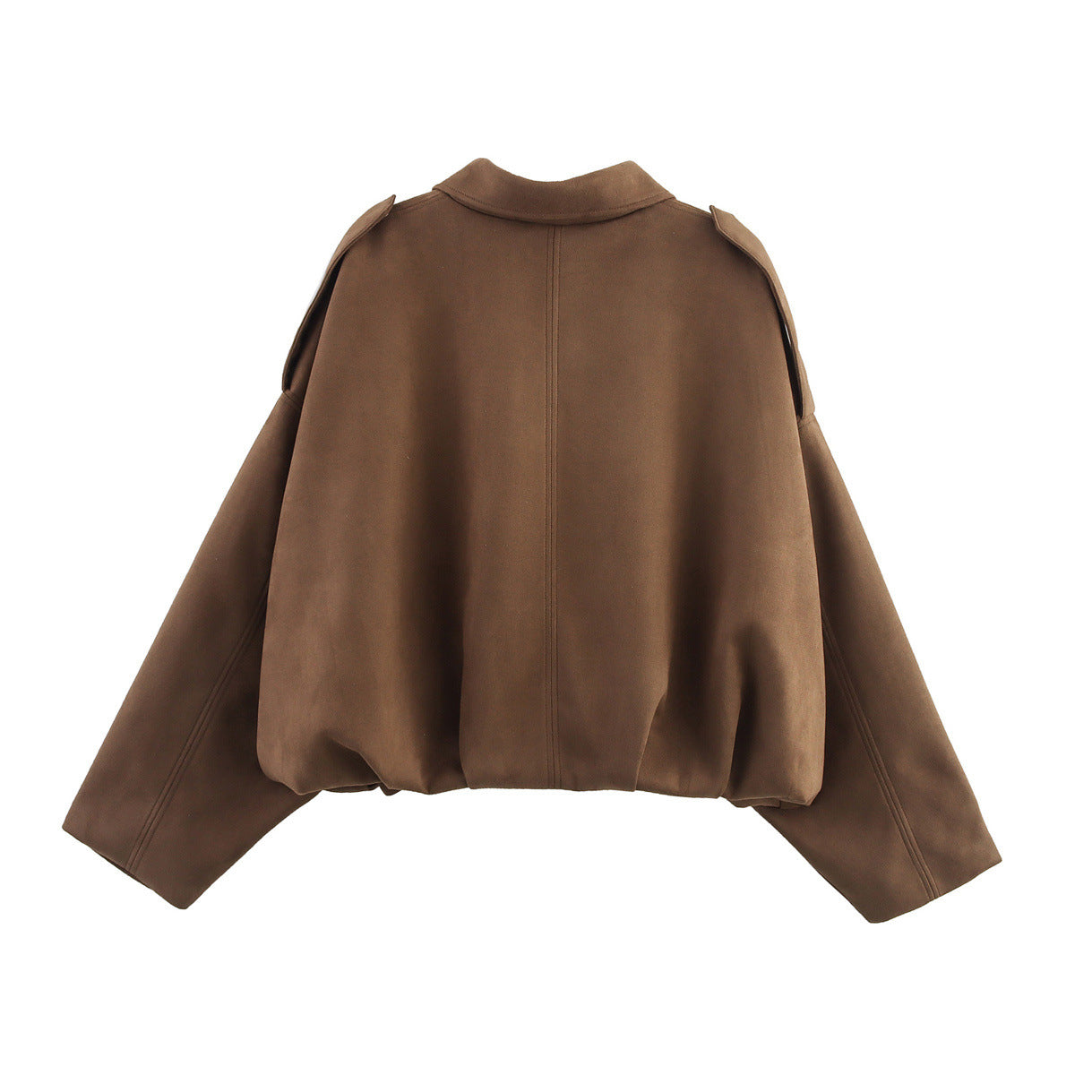 Women's Fashionable Loose Suede Texture Pilot Long-sleeved Jackets