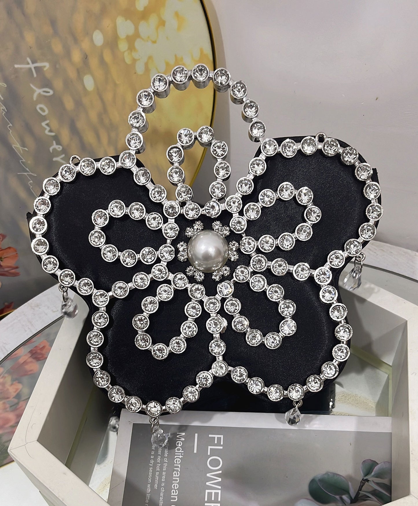 Elegant French Fairy Shiny Flower Pearl Bags