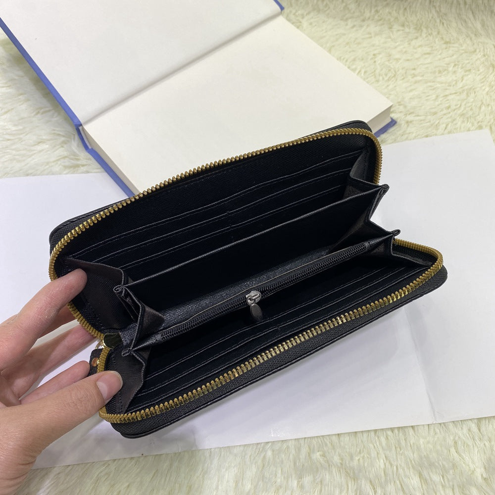 Women's Long Classic Embossed Top Layer Cattlehide Leather Ladies Wallets