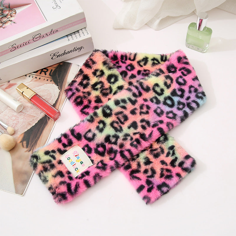 Plush Large Capacity Storage Leopard Print Hand-held Make-up Cosmetic Bags