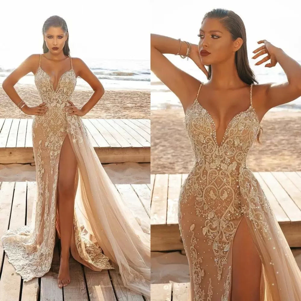 Women's Outer Dress Spaghetti Straps Sleeveless Mesh Dresses