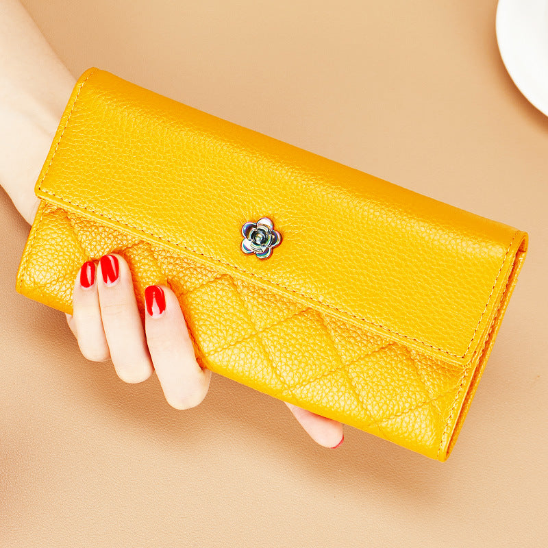 Long Genuine Leather Pure First Layer Ladies Wallets