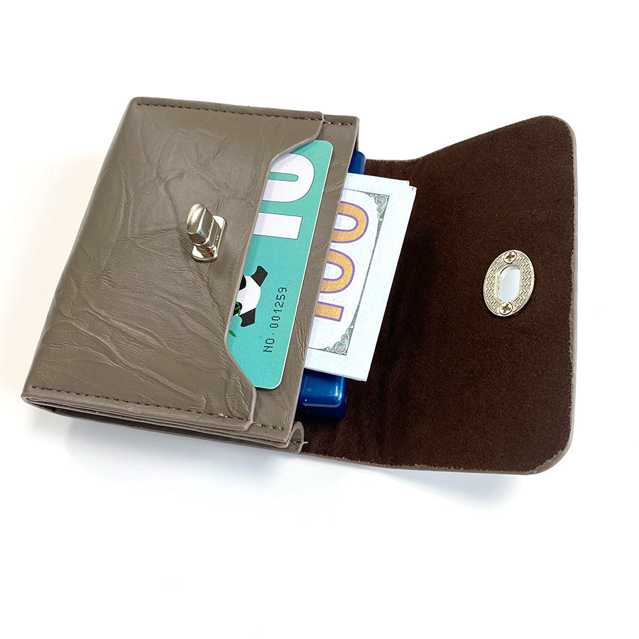 Women's Crack Flip High Sense Storage Simple Ladies Wallets
