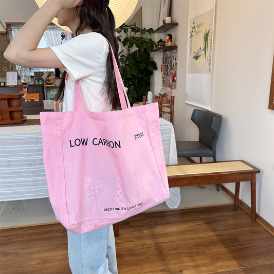 Summer Milk Yellow Canvas Printing Large Capacity Shoulder Bags