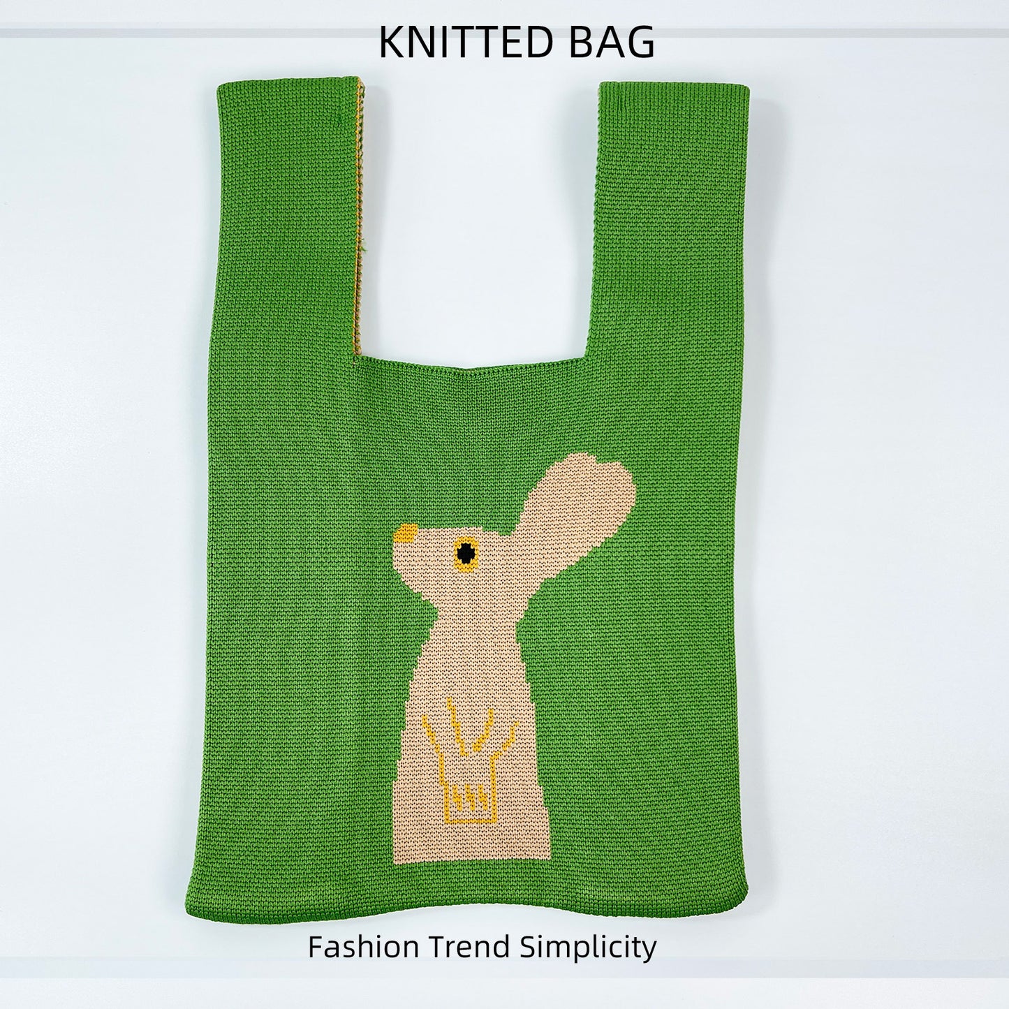 Women's Flower Knitted Large Capacity Totes Wrist Handbags