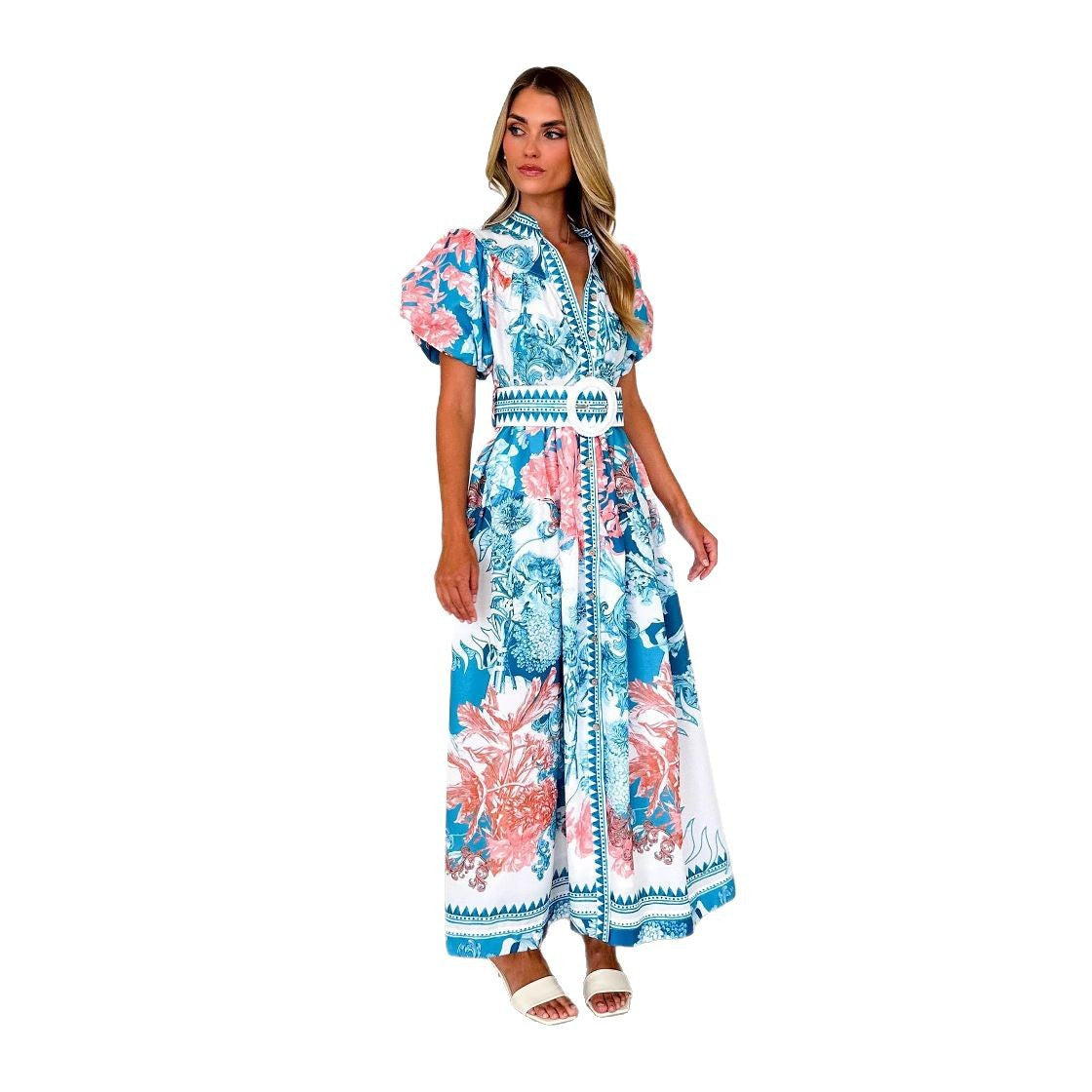 Fashion Casual Positioning Lace Printing Long Dresses