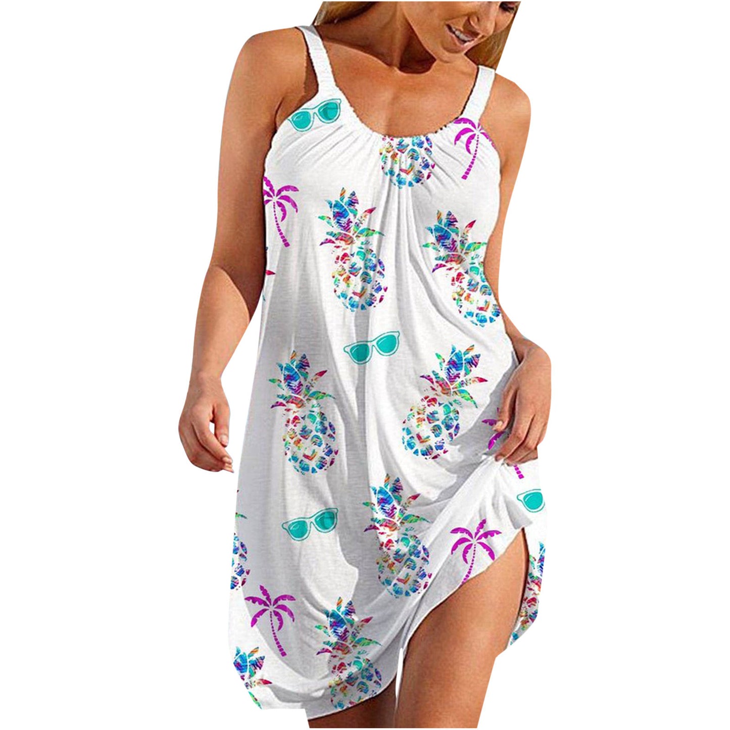 Women's Printing Slip Loose Beach Sexy Print Dress