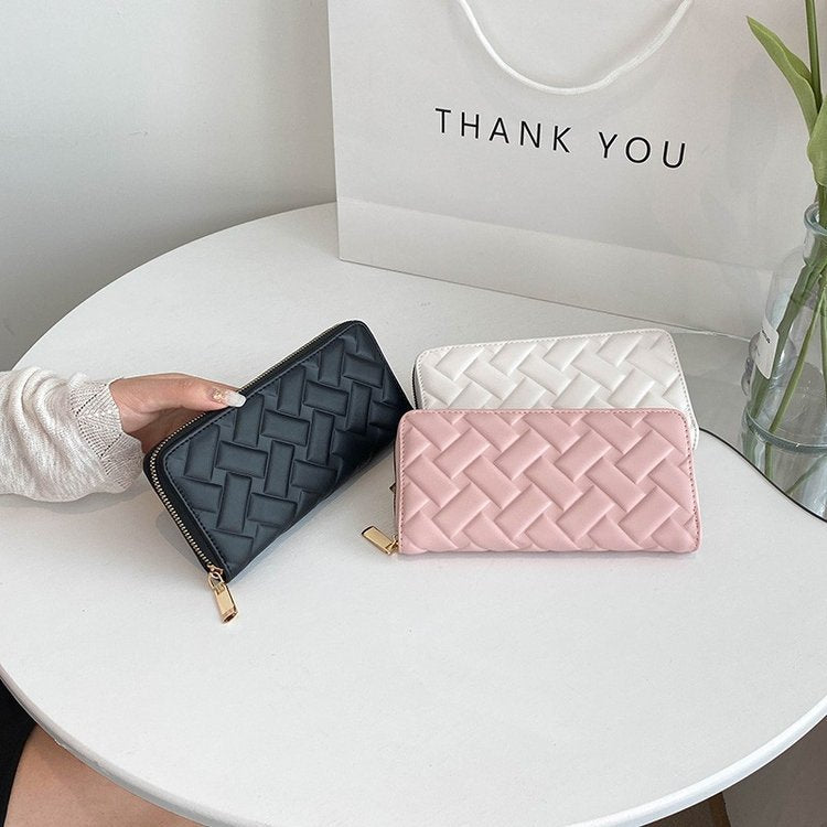 Women's Attractive Long Embroidery Thread Convenient Ladies Wallets