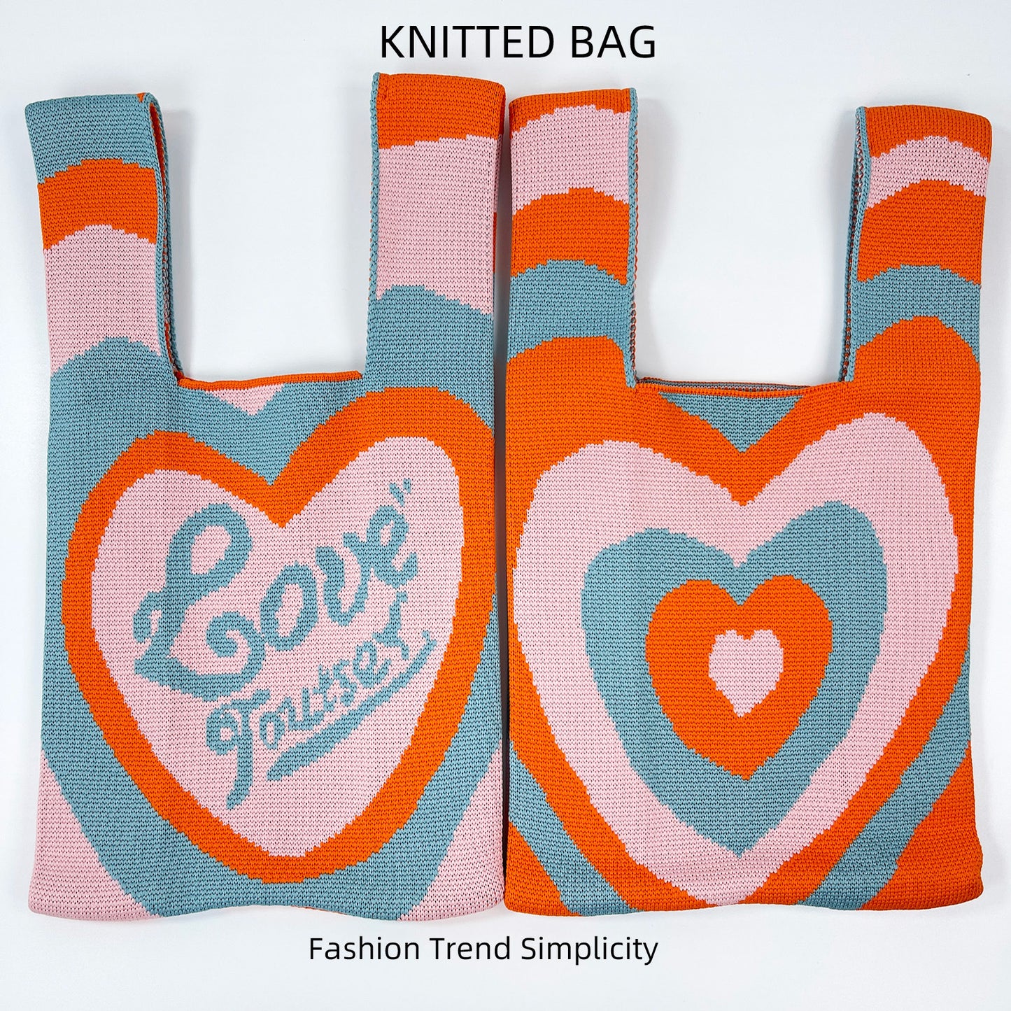 Women's Flower Knitted Large Capacity Totes Wrist Handbags