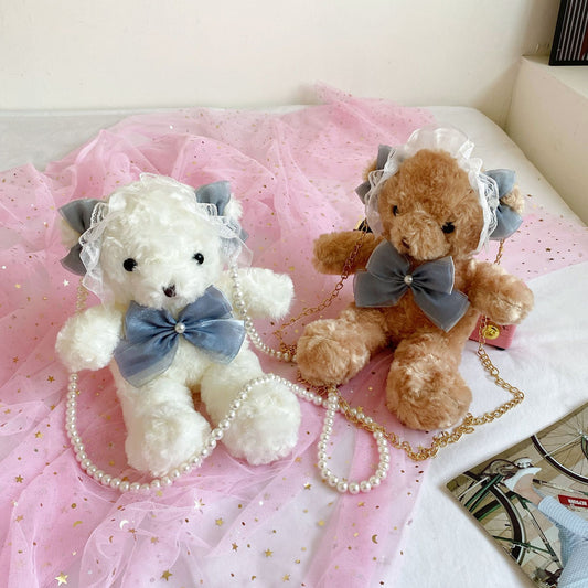 Women's Cute Plush Doll Cartoon Bear Sweet Crossbody Bags