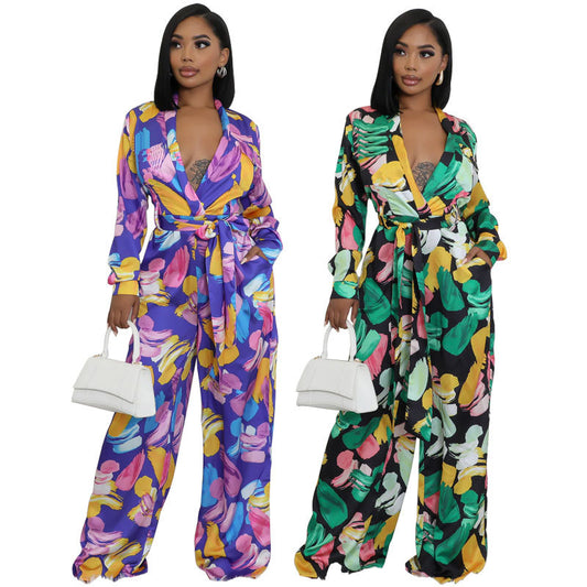 Women's High-waisted Trousers Casual Wide Leg Fashion Women's Jumpsuit/clothing