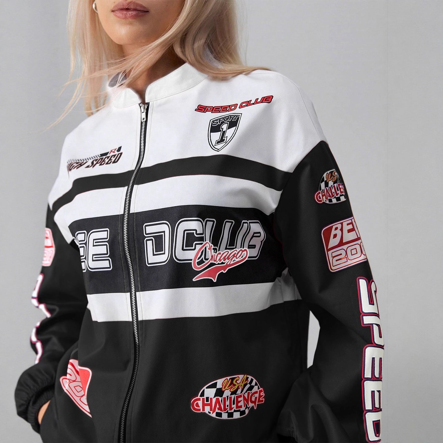 Fashion Lettered Casual Personalized Printed Long-sleeved Jackets
