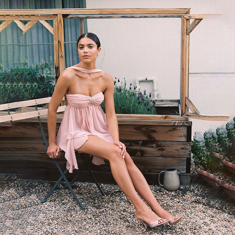 Women's Summer Sexy Halter Backless Irregular Dress Dresses