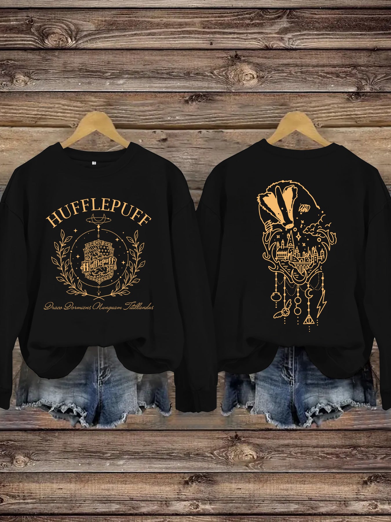 Printed Loose Base Long Sleeve Large Sweaters