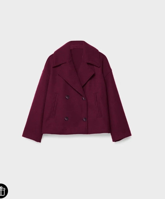 Women's Large Lapel Woolen Padded Long Sleeve Coats
