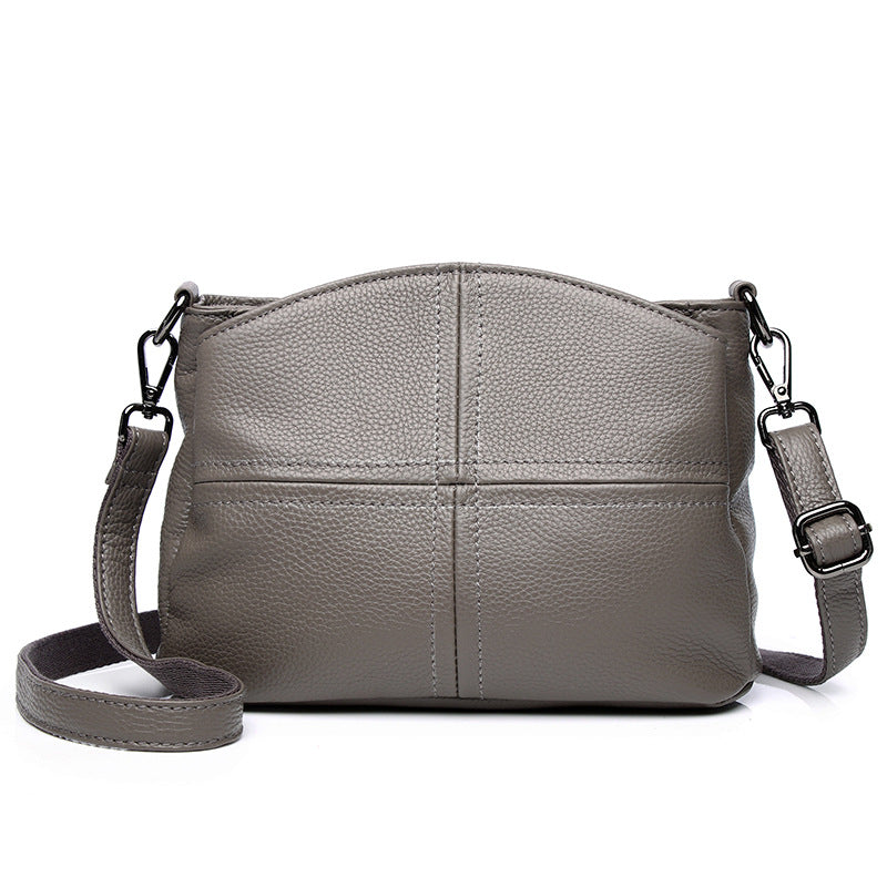 Women's First Layer Cowhide Stitching Soft Leather Bags