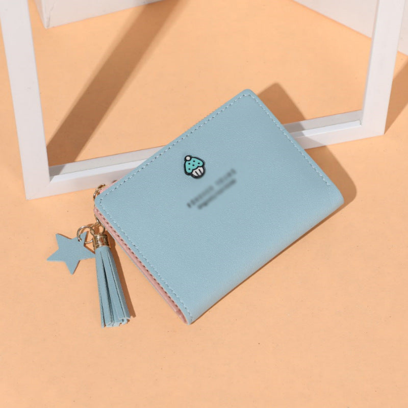 Women's Beautiful Short Leather Metal Zipper Ladies Wallets