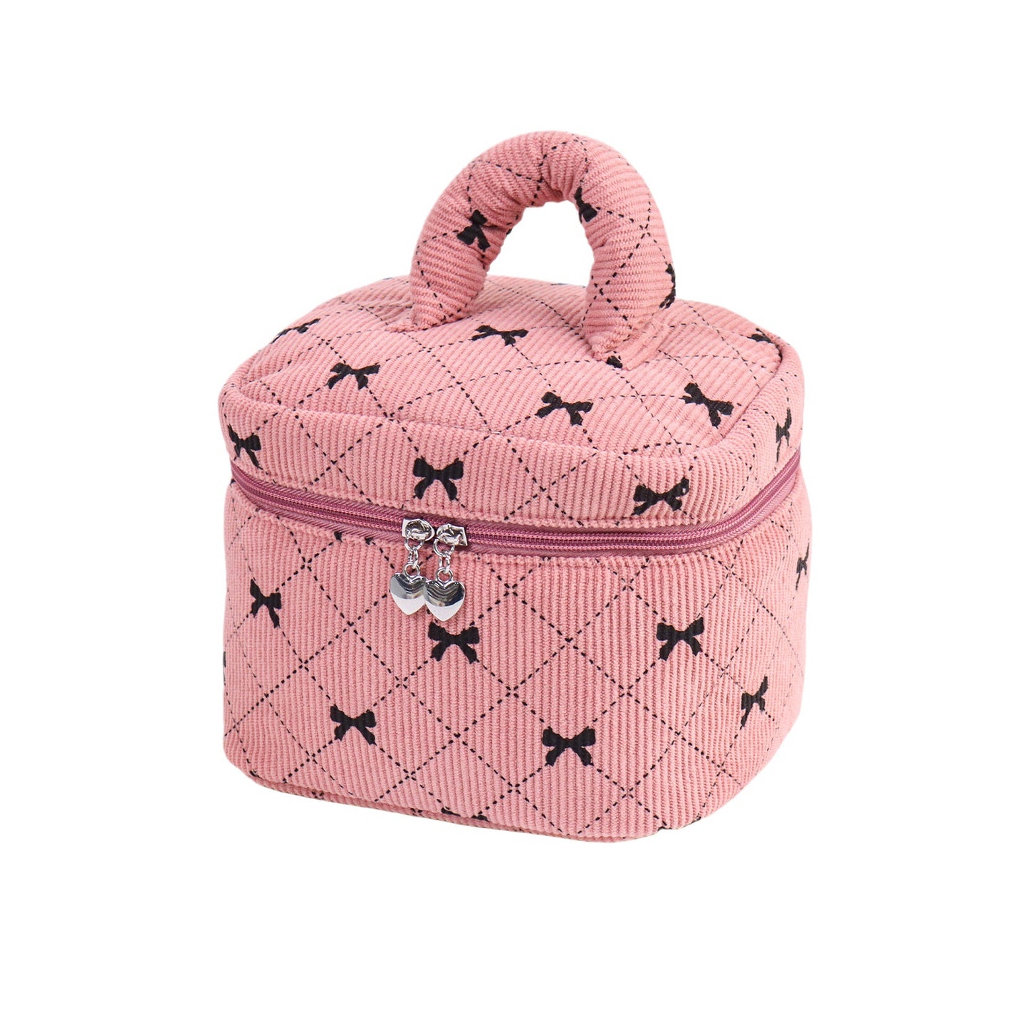 Corduroy Bow Large Capacity Multifunctional Portable Cosmetic Bags