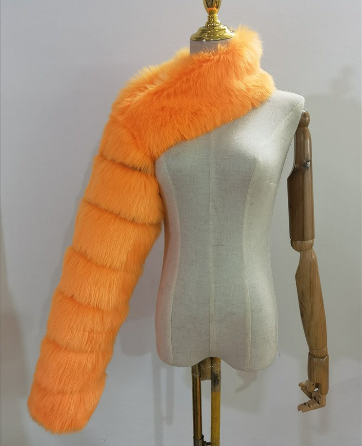 Women's Fur Fox Shawl Imitation Long Sleeve Coats