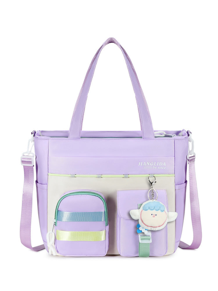 Tuition Korean Style Junior High Color Matching Middle School Students' Schoolbags