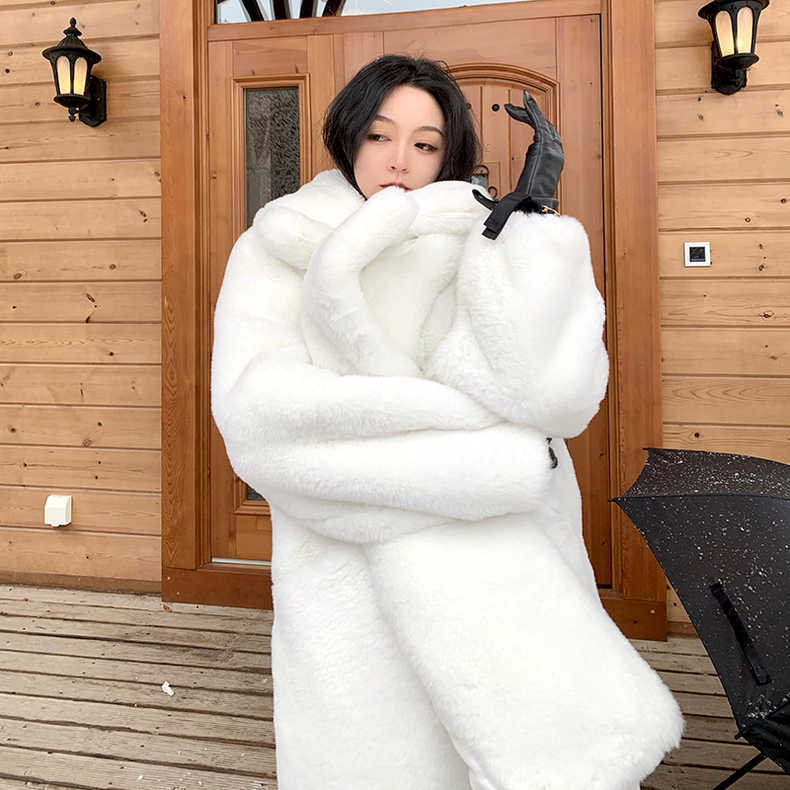 Rabbit Fur Loose Imitation Collar Thick Coats