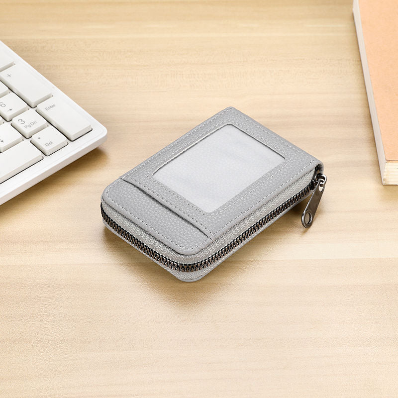 Women's Expanding Korean Style Portable Short Bank Zipper Card Holder