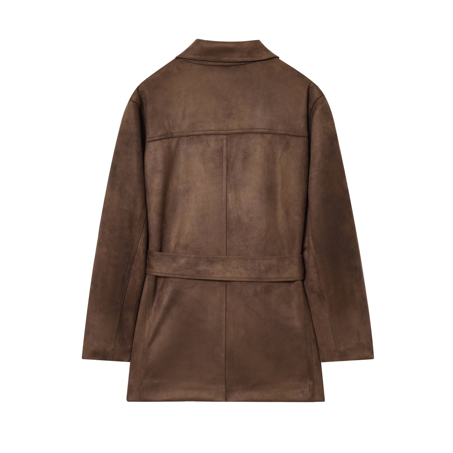 Women's Autumn With Belt Suede Effect Jackets