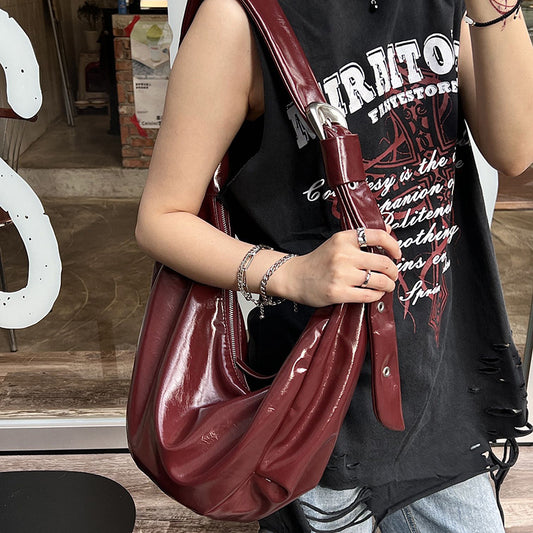 Women's Trendy Large Pin Soft Leather Capacity Crossbody Bags