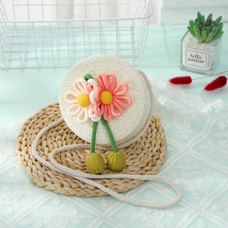 Women's & Children's Seaside Beach Weaving Straw Hat Pastoral Children's Coin Purse