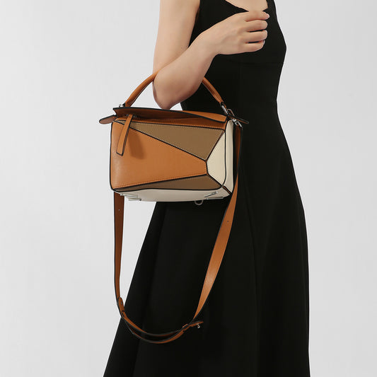 Women's Xi Geometric Stitching Portable Big Pillow Crossbody Bags