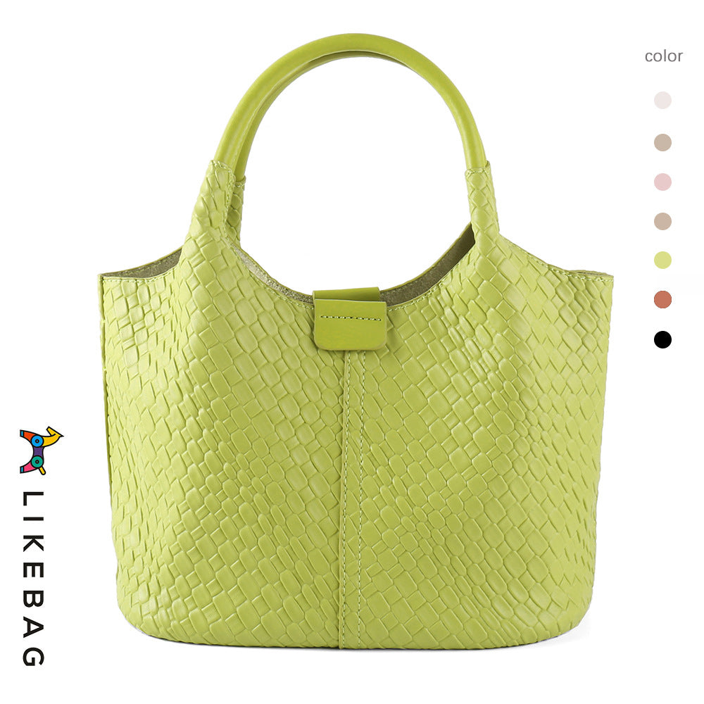 Basket Woven Commute Composite Large Capacity Handbags