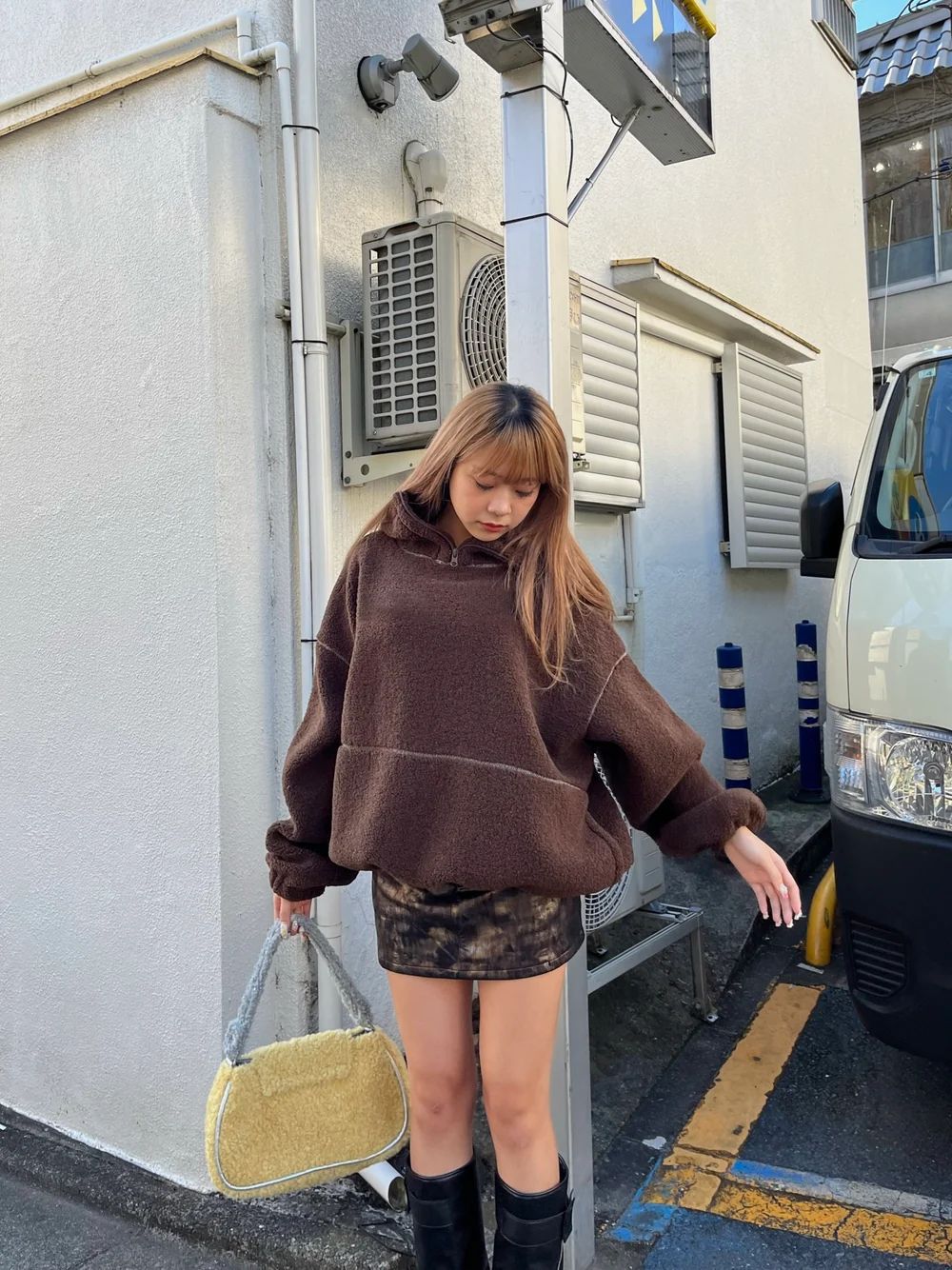 Plush Pullover Loose Zip Long Sleeve Lamb Sweaters