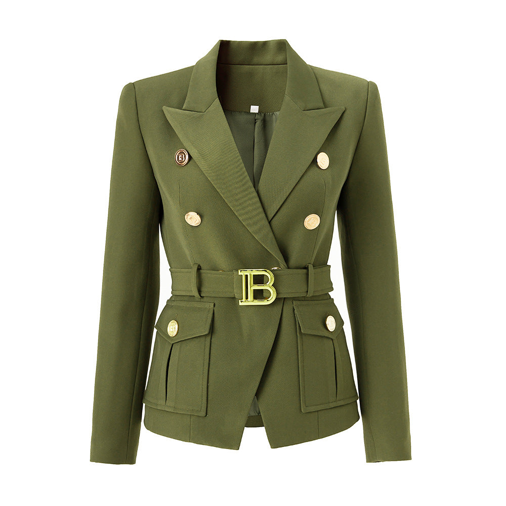 Women's Two-color Pocket Slim Fit Small Business Blazers
