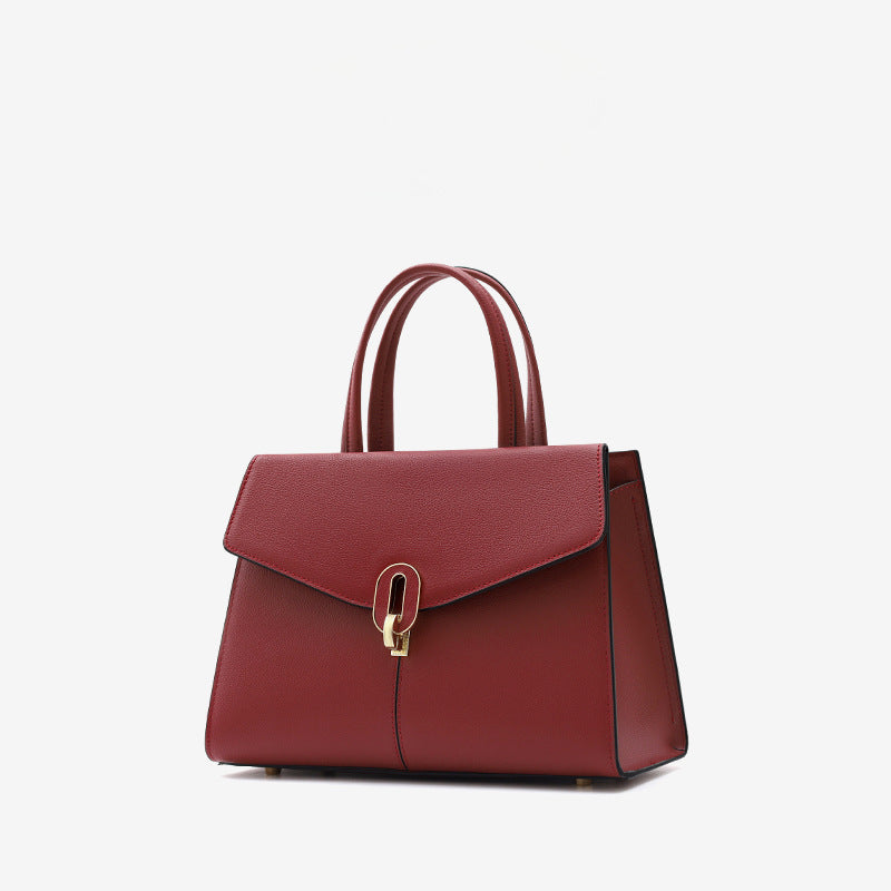 Women's Red Bridal Genuine Leather Light Luxury Handbags