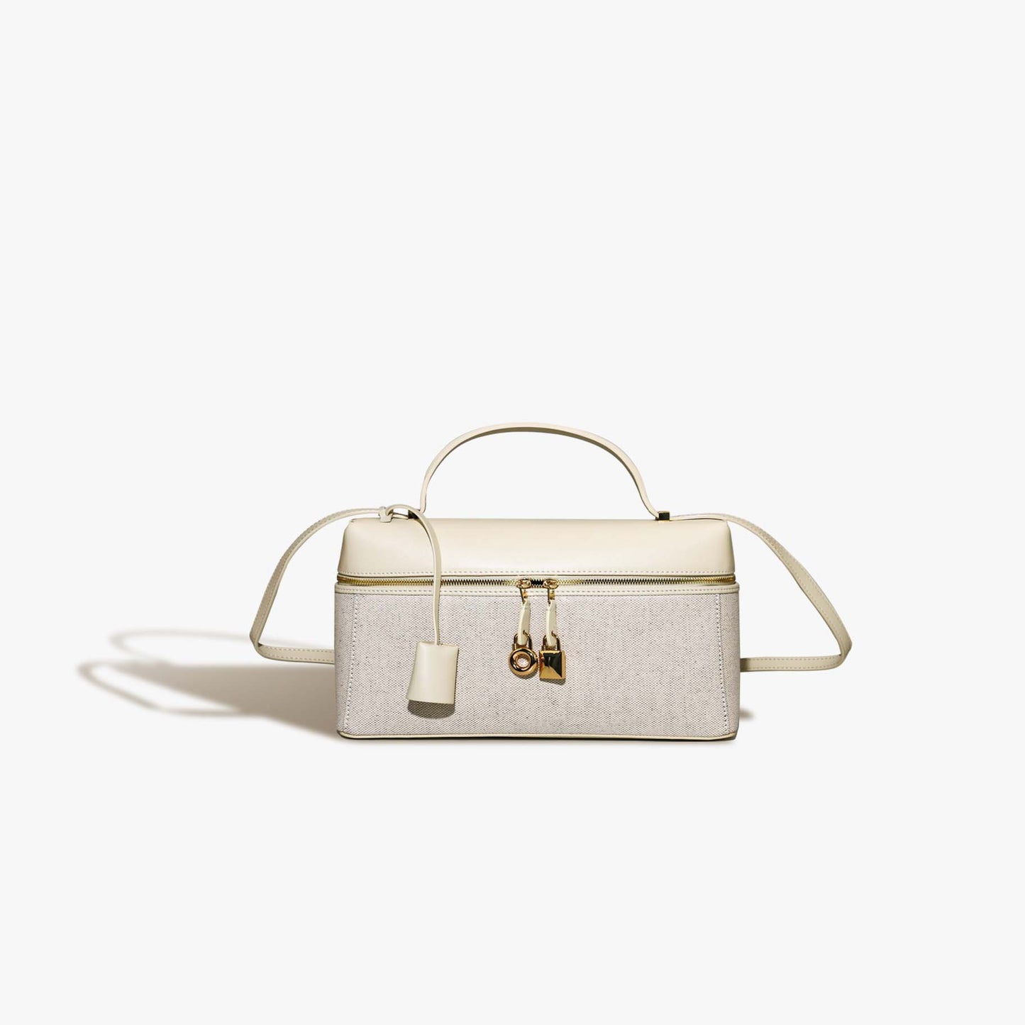 Women's Summer Cowhide With Canvas Lunch Small Square Bags