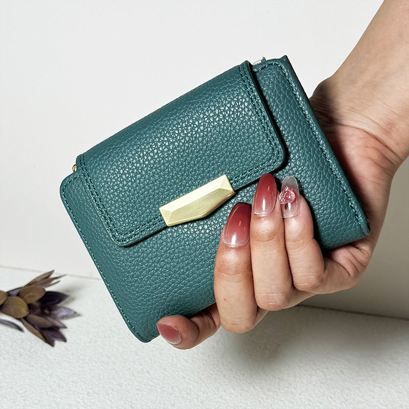 Women's Lychee Pattern High Sense Folding Multiple Ladies Wallets