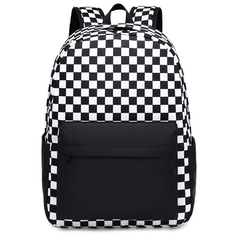 Female Junior High Trendy Simple Plaid Middle School Students' Schoolbags