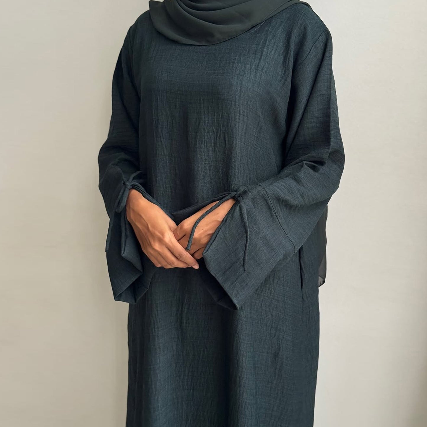 Pretty Turkish Solid Color Casual Robe Dresses