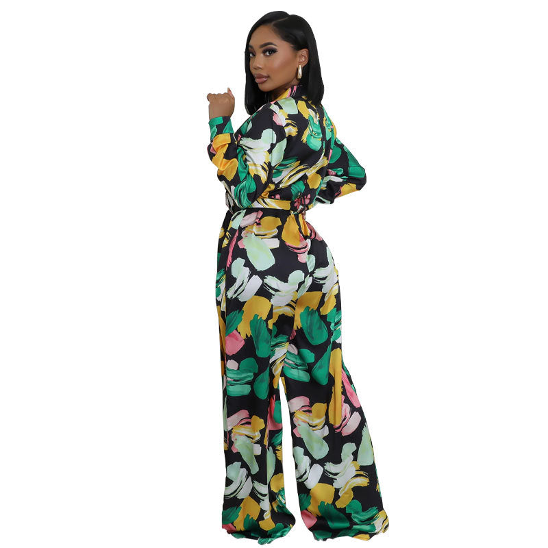 Women's High-waisted Trousers Casual Wide Leg Fashion Women's Jumpsuit/clothing