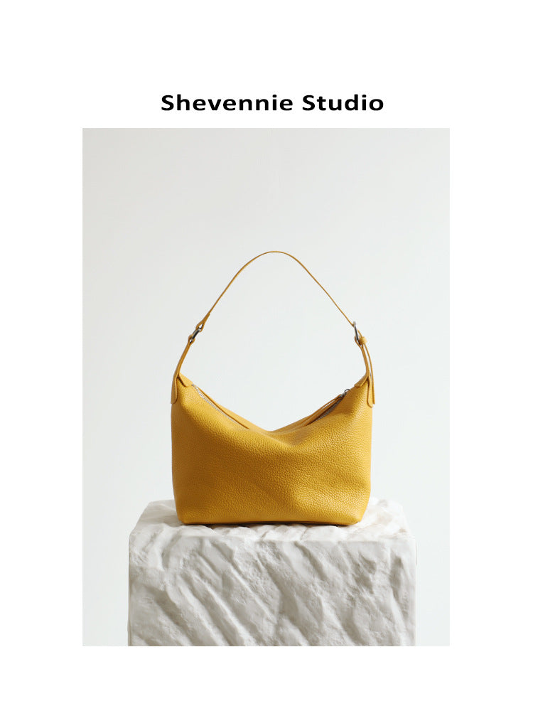 Women's Fashion Simple Son Mother Lychee Pattern Armpit Bags