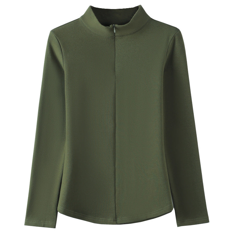Women's Bottoming Shirt Solid Color Casual Half Tops