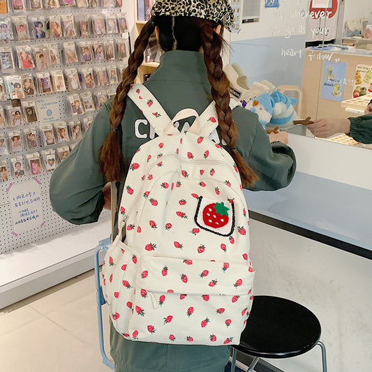 Women's Style College Floral Korean Print Backpacks