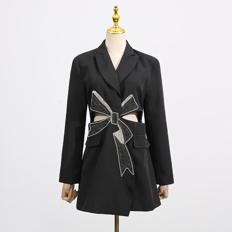 Women's Diamond Bow Midriff Outfit Design Sense Blazers