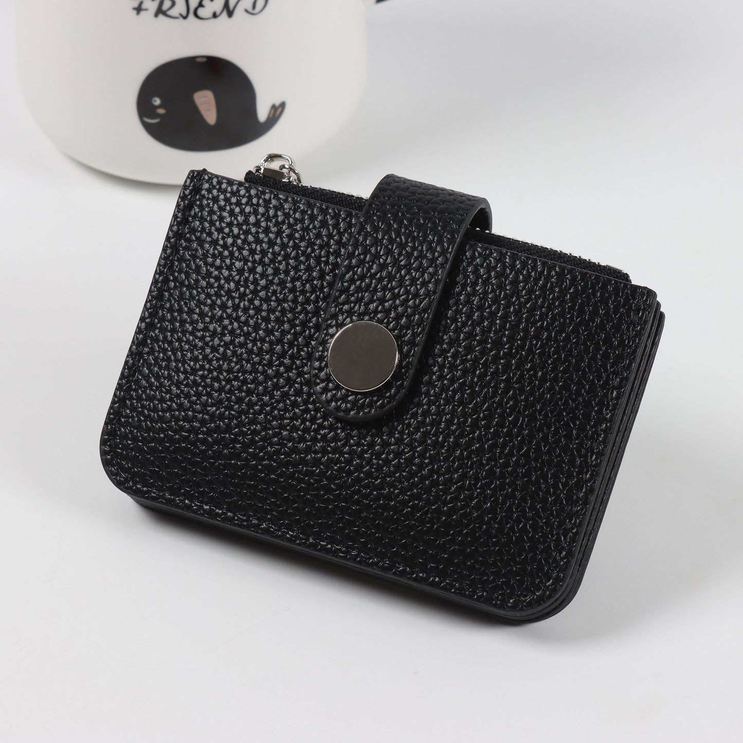 Simple Mini Lychee Pattern Fresh Zipper Card Holder