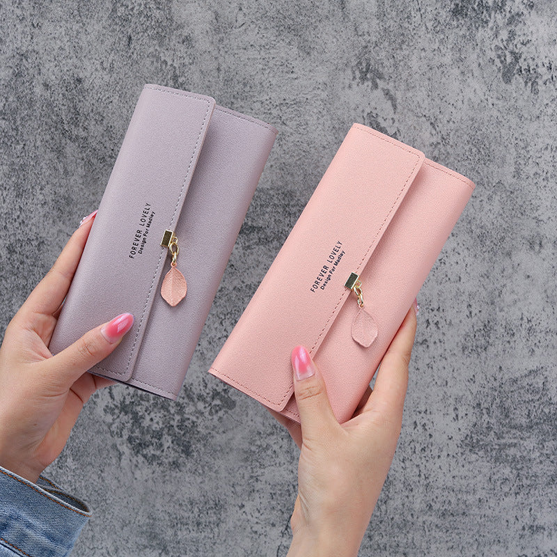 Women's Slouchy Charming Fresh Leaf Document Ladies Wallets