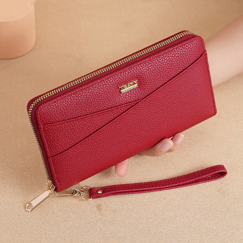 Women's Long Large Capacity Zipper Leather Clutch Ladies Wallets