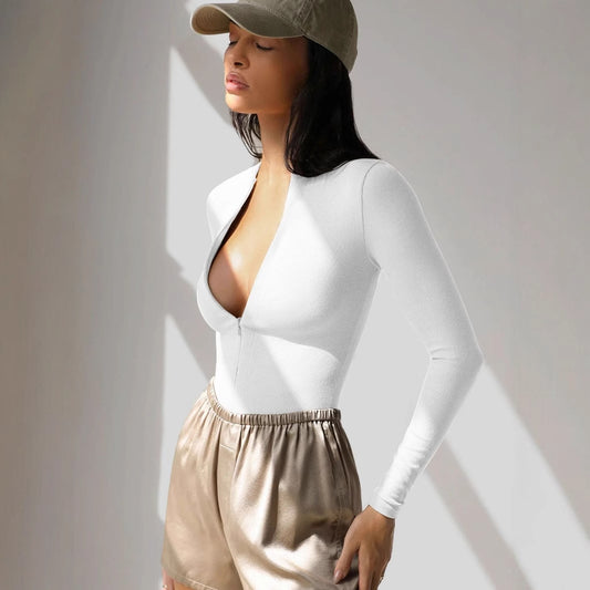 Women's Classy Skinny Knitted Versatile Zipper Jumpsuits