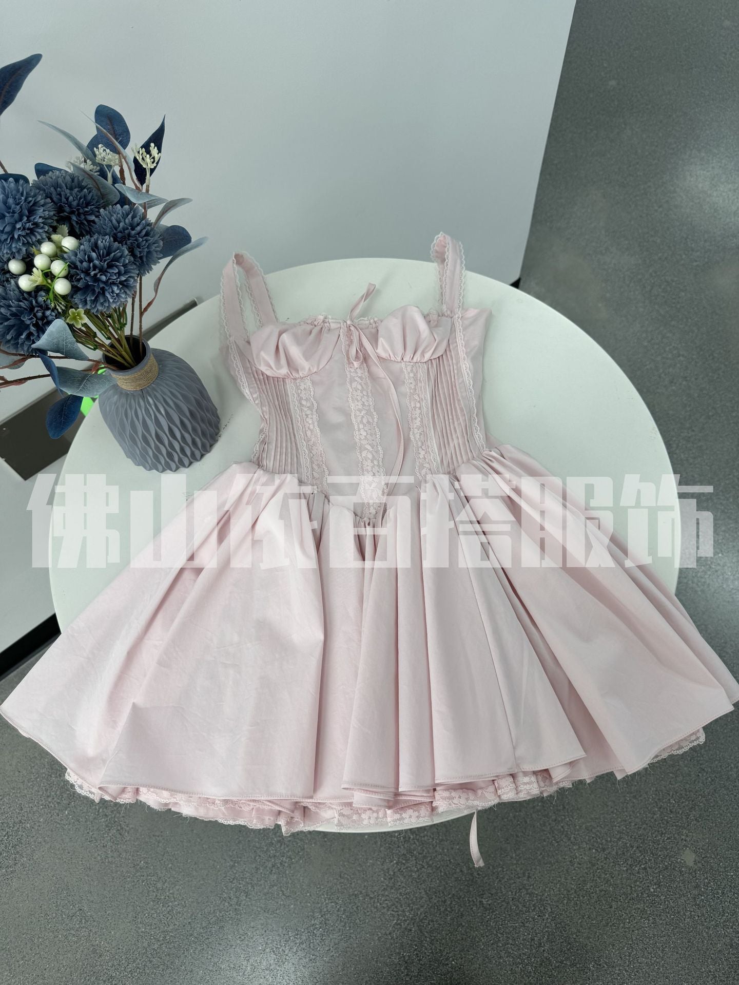 Dopamine Aurore Fishbone Cinched Waist Suspender Dresses