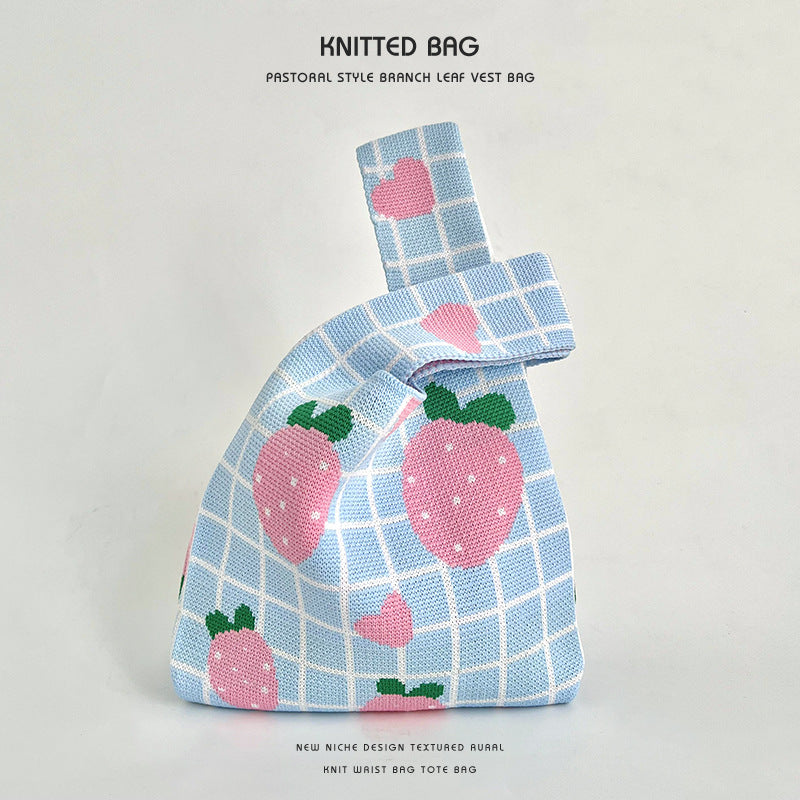 Summer Dopamine Fruit Female Knitted Hand Handbags