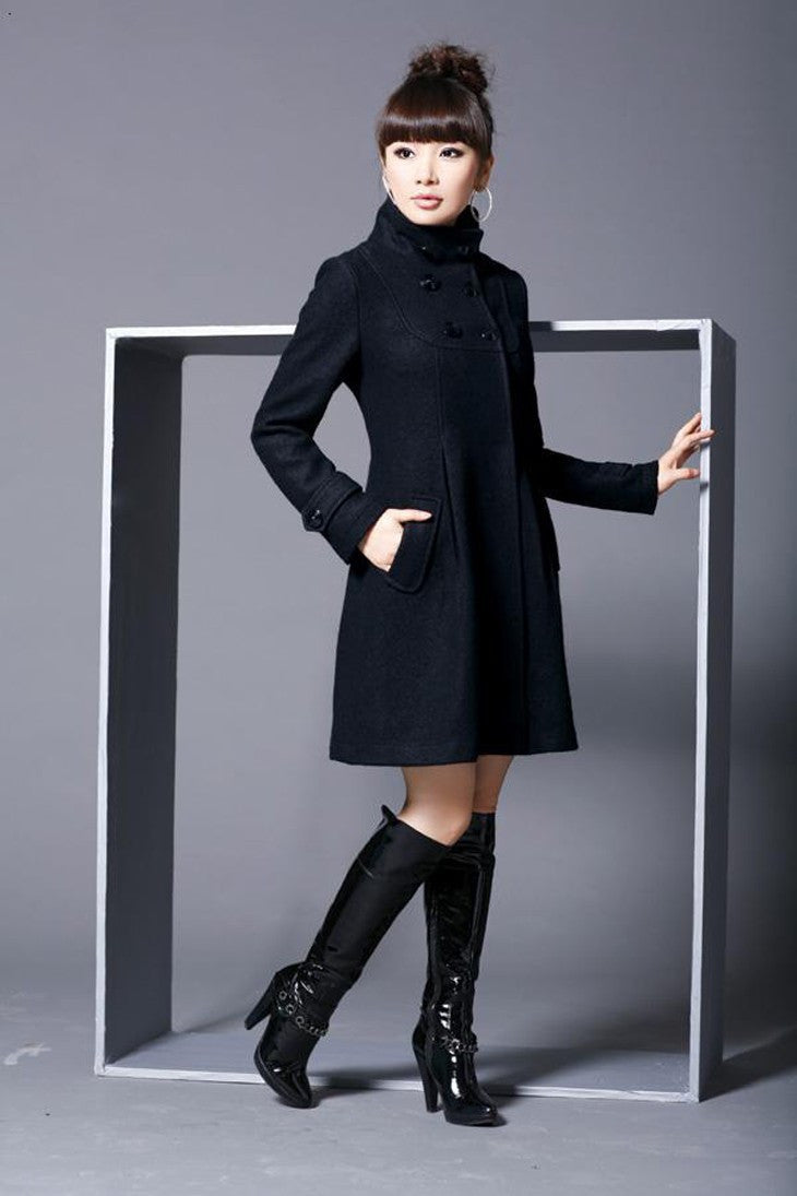 Women's Mid-length Hooded Double Breasted Halloween Cloak Coats